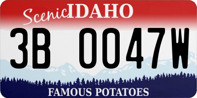 ID license plate 3B0047W