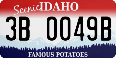 ID license plate 3B0049B