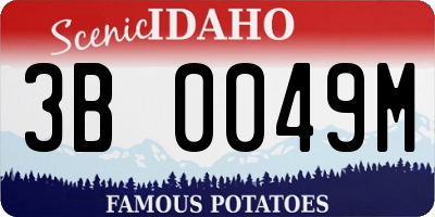 ID license plate 3B0049M