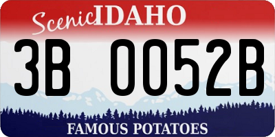 ID license plate 3B0052B