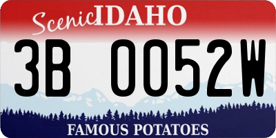 ID license plate 3B0052W