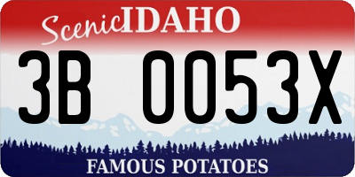 ID license plate 3B0053X