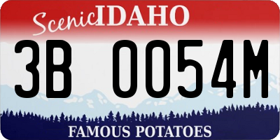 ID license plate 3B0054M