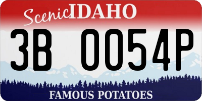 ID license plate 3B0054P