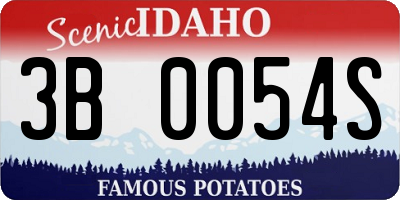 ID license plate 3B0054S