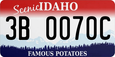 ID license plate 3B0070C