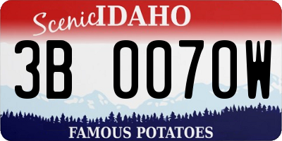 ID license plate 3B0070W
