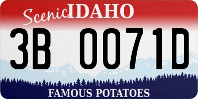 ID license plate 3B0071D