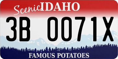 ID license plate 3B0071X