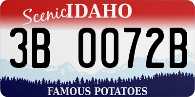 ID license plate 3B0072B
