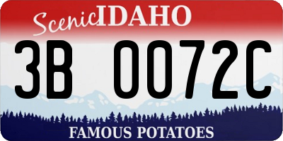 ID license plate 3B0072C