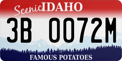 ID license plate 3B0072M