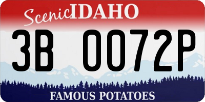 ID license plate 3B0072P
