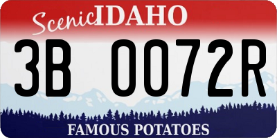 ID license plate 3B0072R