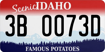 ID license plate 3B0073D