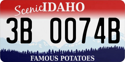 ID license plate 3B0074B