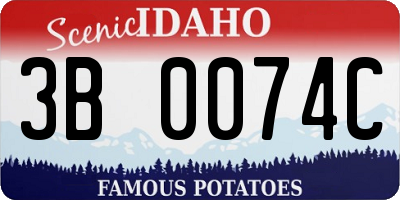 ID license plate 3B0074C
