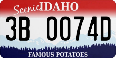 ID license plate 3B0074D