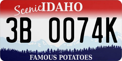 ID license plate 3B0074K
