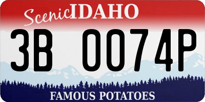 ID license plate 3B0074P