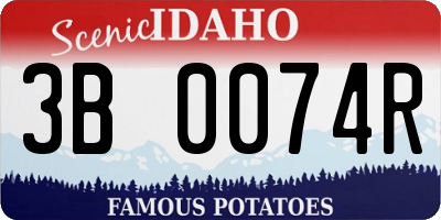 ID license plate 3B0074R
