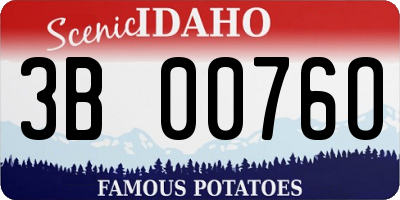 ID license plate 3B0076O