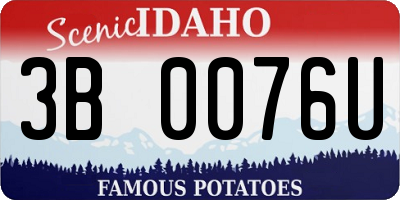 ID license plate 3B0076U