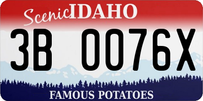 ID license plate 3B0076X