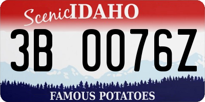 ID license plate 3B0076Z