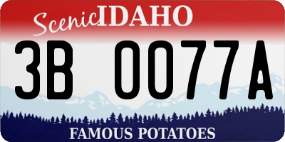 ID license plate 3B0077A