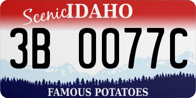 ID license plate 3B0077C