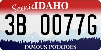ID license plate 3B0077G