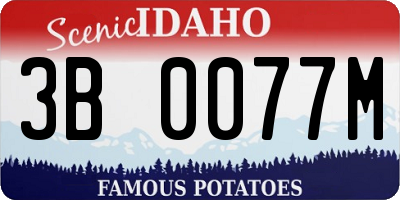 ID license plate 3B0077M