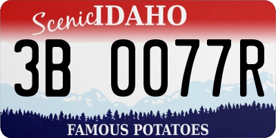 ID license plate 3B0077R