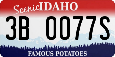 ID license plate 3B0077S