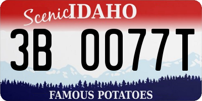 ID license plate 3B0077T