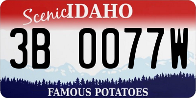 ID license plate 3B0077W