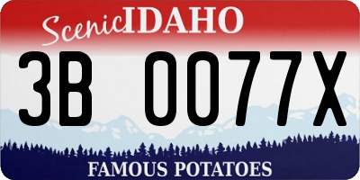ID license plate 3B0077X