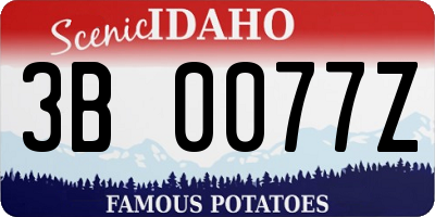 ID license plate 3B0077Z