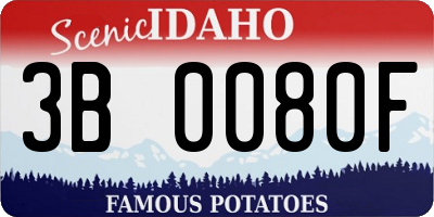ID license plate 3B0080F