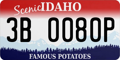 ID license plate 3B0080P