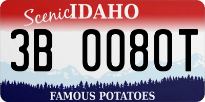 ID license plate 3B0080T