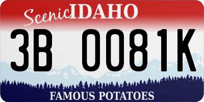 ID license plate 3B0081K