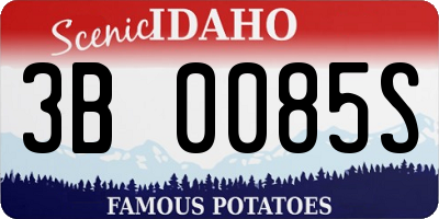 ID license plate 3B0085S