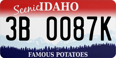 ID license plate 3B0087K