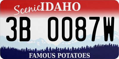 ID license plate 3B0087W
