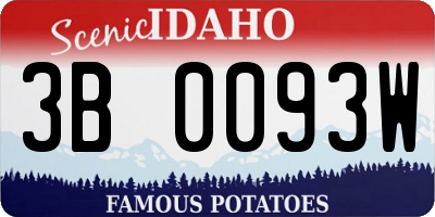ID license plate 3B0093W