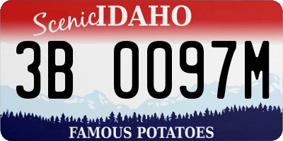 ID license plate 3B0097M