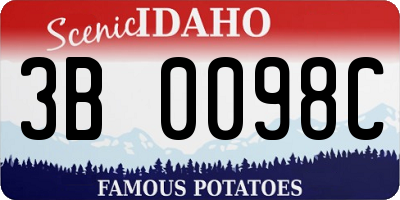 ID license plate 3B0098C