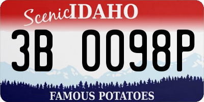 ID license plate 3B0098P